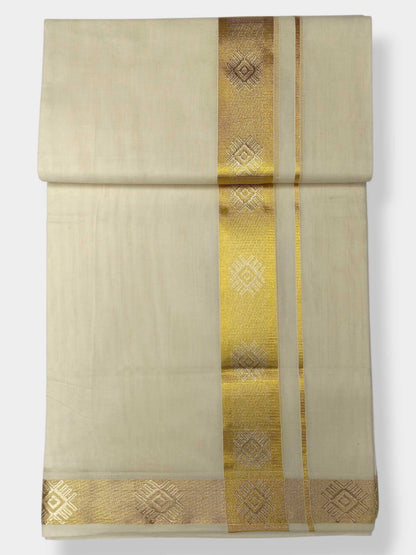Premium Wedding Handloom Balaramapuram Unaakupaavu Kasavu Mundu for Men