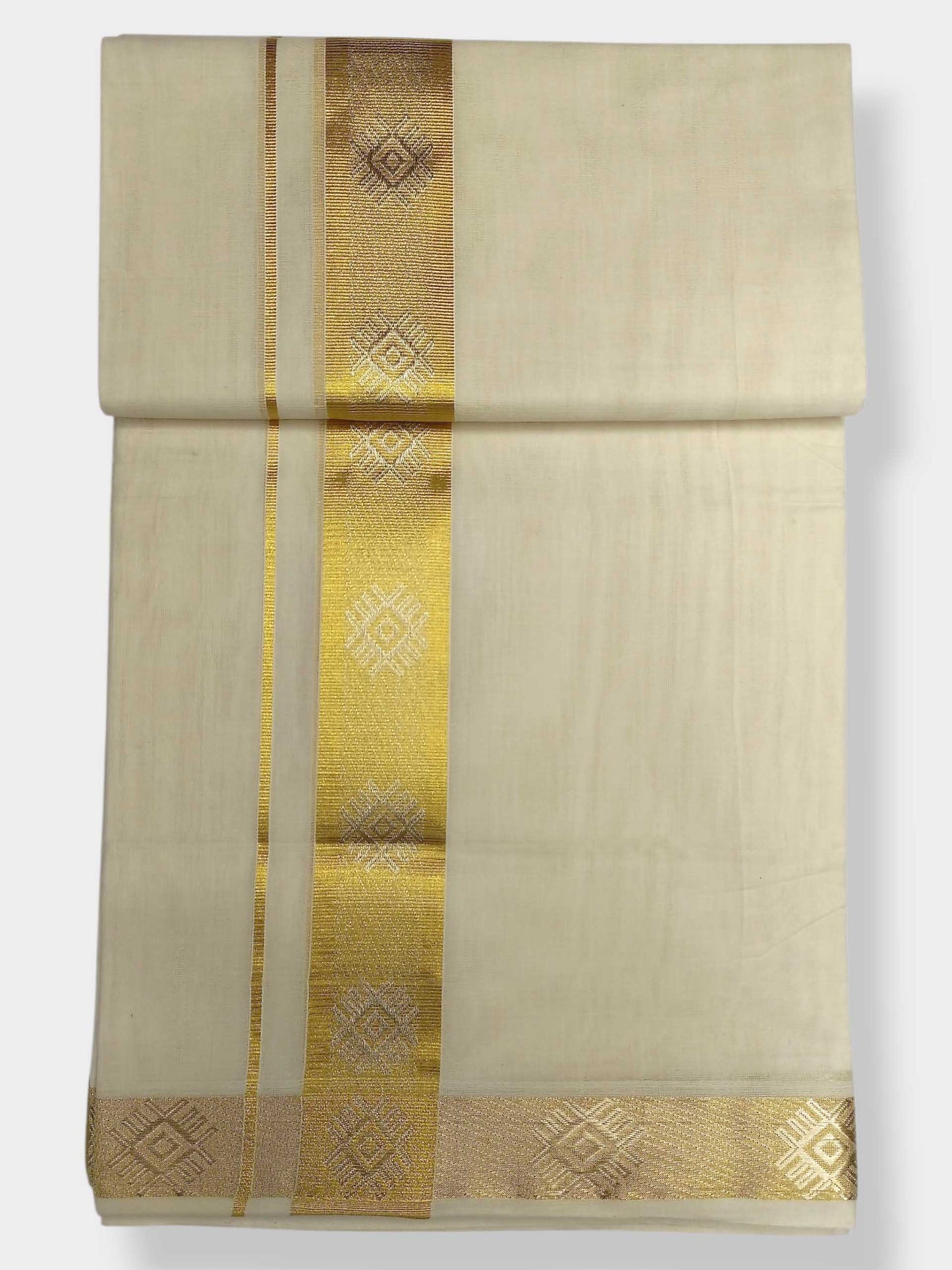 Premium Wedding Handloom Balaramapuram Unaakupaavu Kasavu Mundu for Men