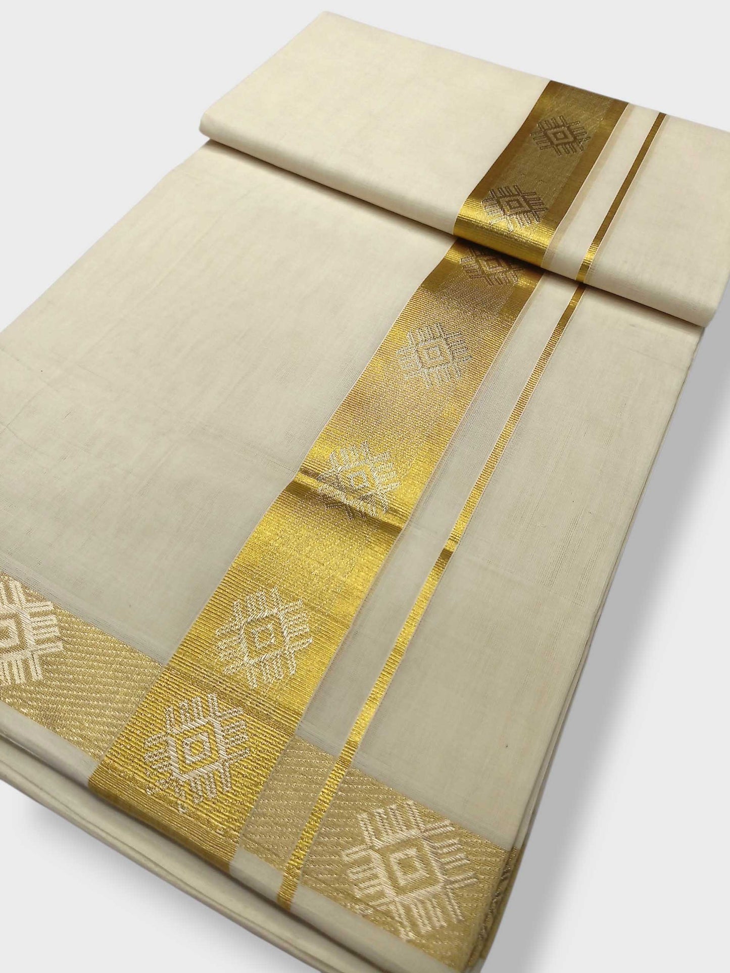 Premium Wedding Handloom Balaramapuram Unaakupaavu Kasavu Mundu for Men