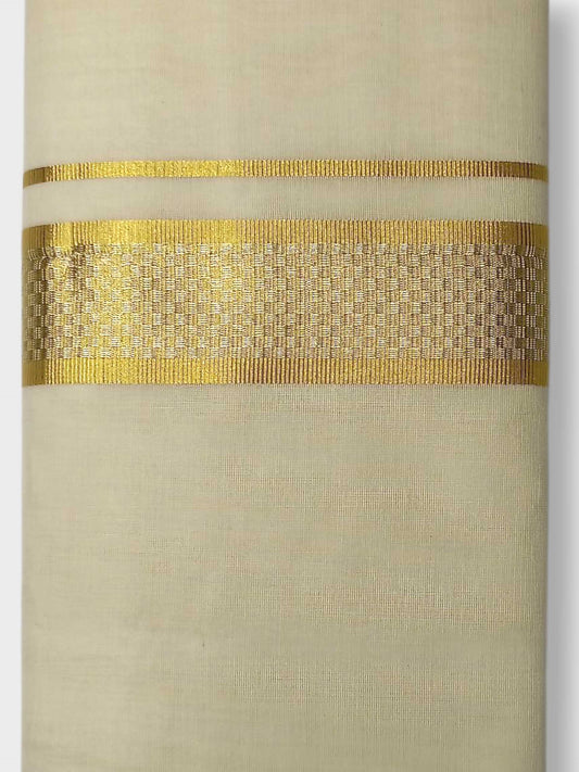 Premium Wedding Handloom Balaramapuram Unaakupaavu Kasavu Mundu for Men