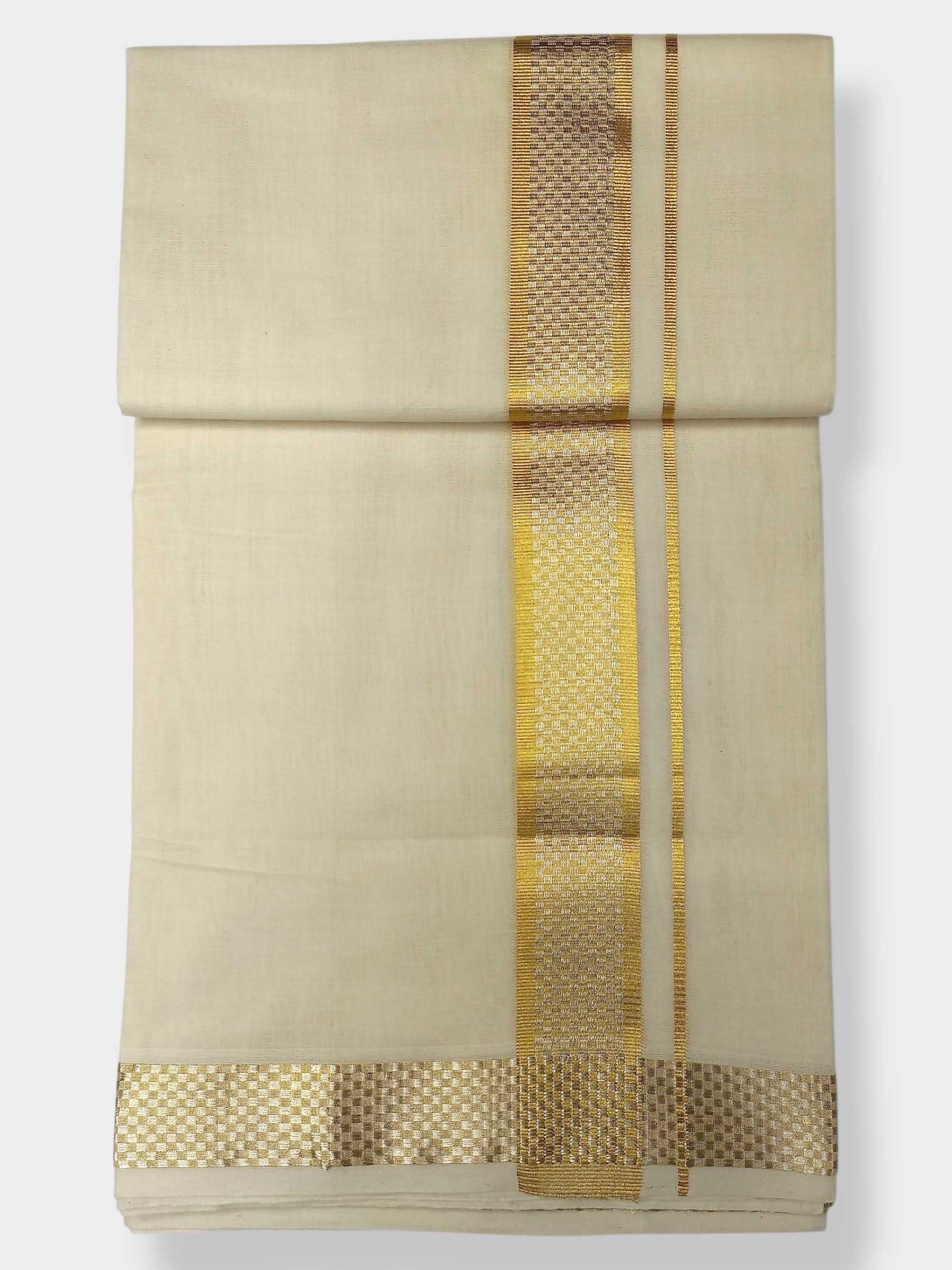 Premium Wedding Handloom Balaramapuram Unaakupaavu Kasavu Mundu for Men