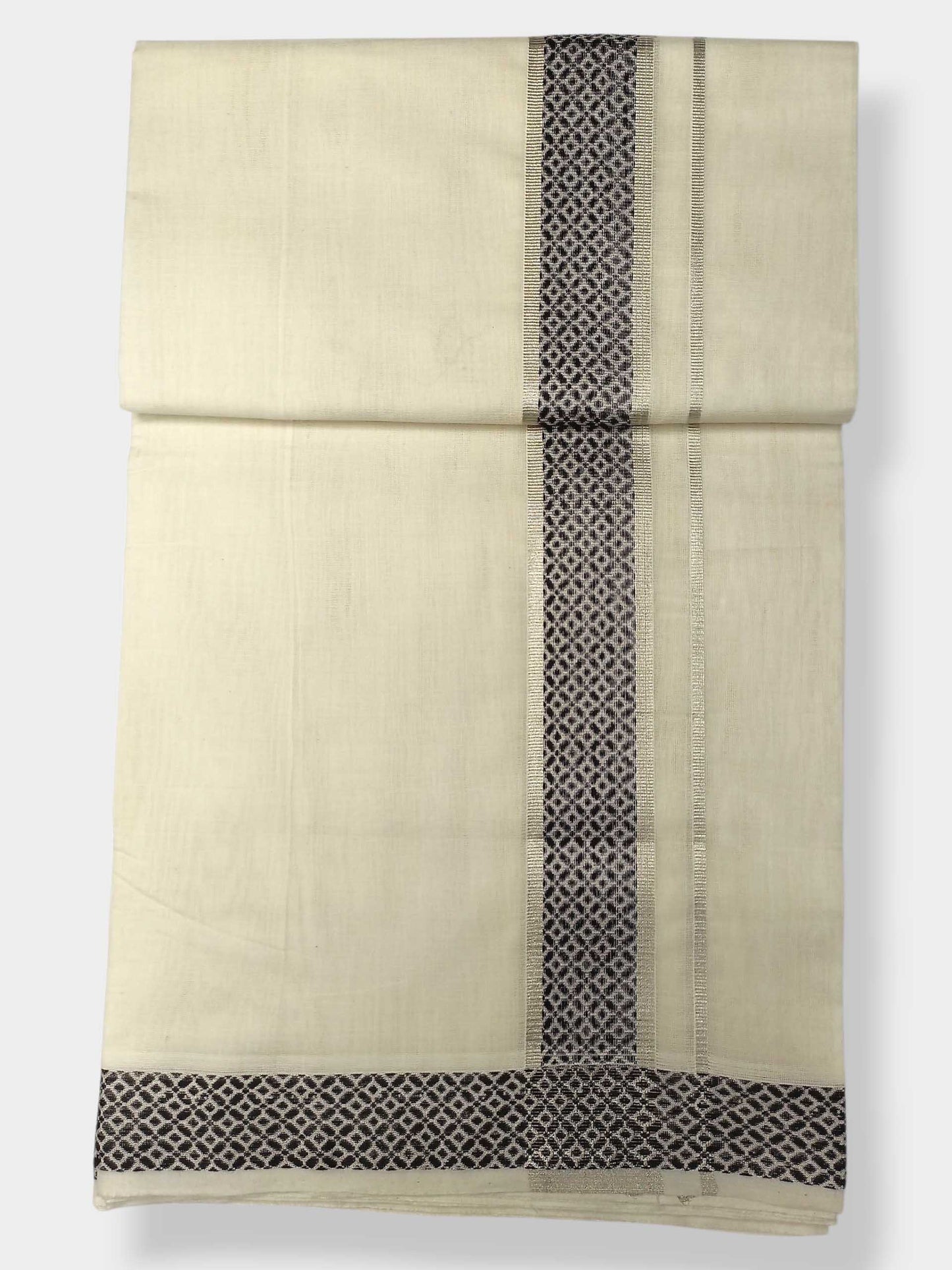 Premium Wedding Handloom Balaramapuram Unaakupaavu Kasavu Mundu for Men