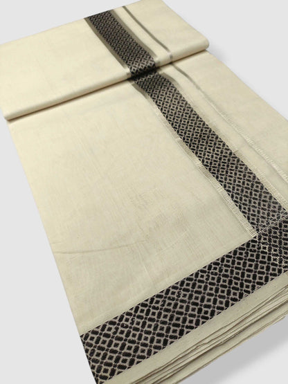 Premium Wedding Handloom Balaramapuram Unaakupaavu Kasavu Mundu for Men