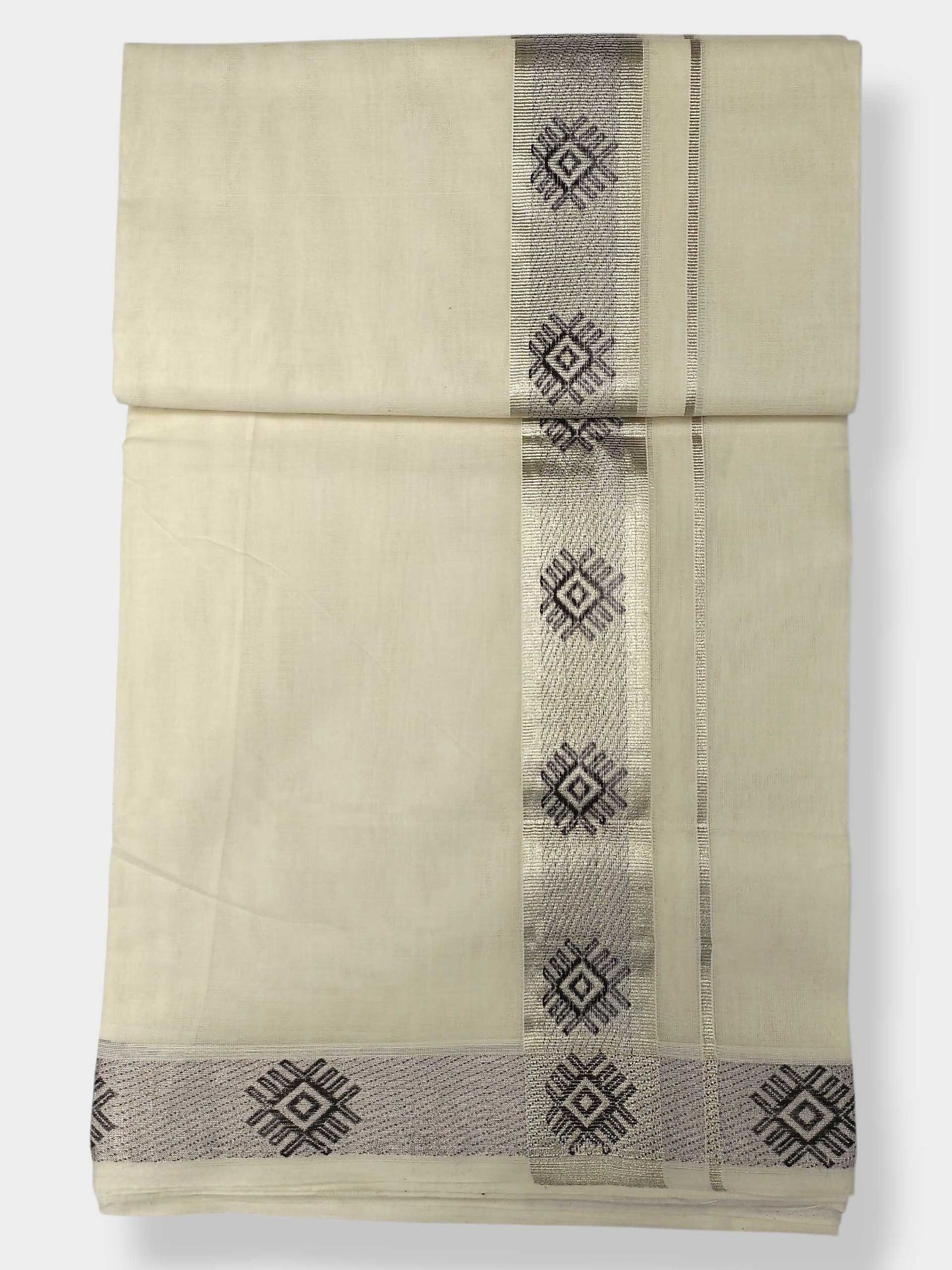 Premium Wedding Handloom Balaramapuram Unaakupaavu Kasavu Mundu for Men