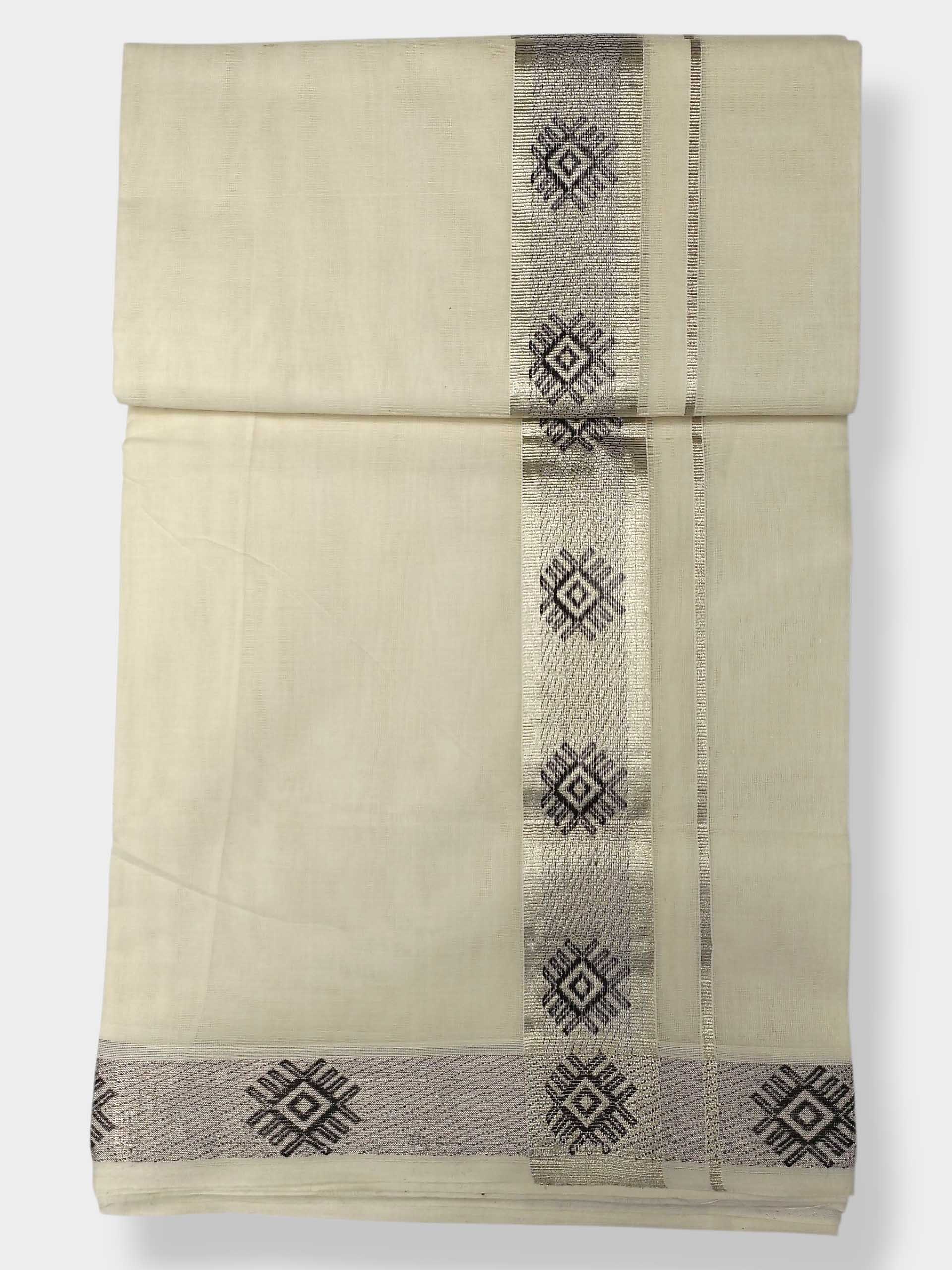 Premium Wedding Handloom Balaramapuram Unaakupaavu Kasavu Mundu for Men