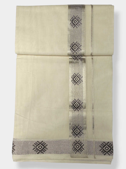 Premium Wedding Handloom Balaramapuram Unaakupaavu Kasavu Mundu for Men