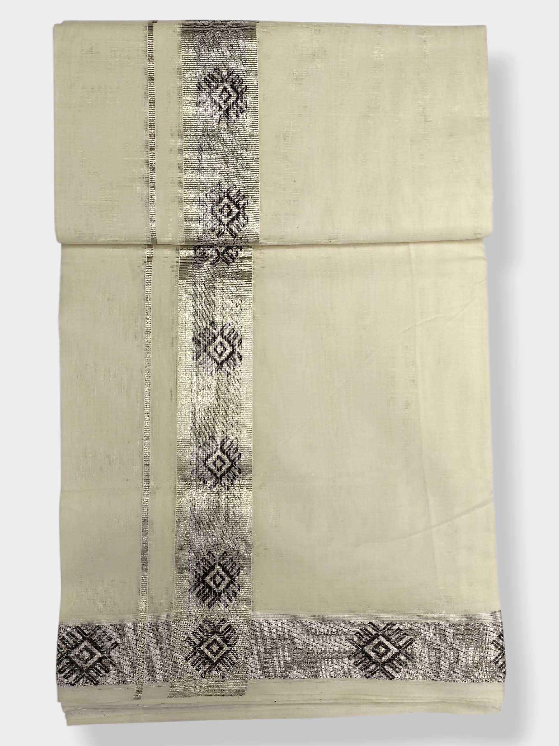 Premium Wedding Handloom Balaramapuram Unaakupaavu Kasavu Mundu for Men