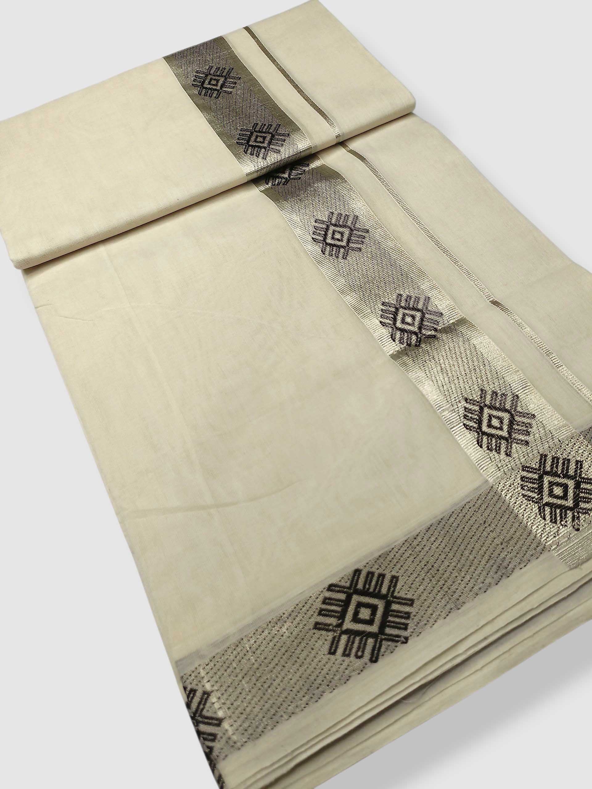 Premium Wedding Handloom Balaramapuram Unaakupaavu Kasavu Mundu for Men