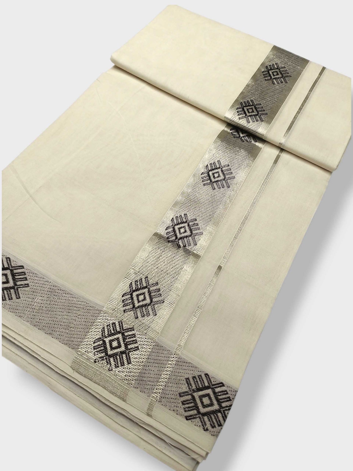 Premium Wedding Handloom Balaramapuram Unaakupaavu Kasavu Mundu for Men