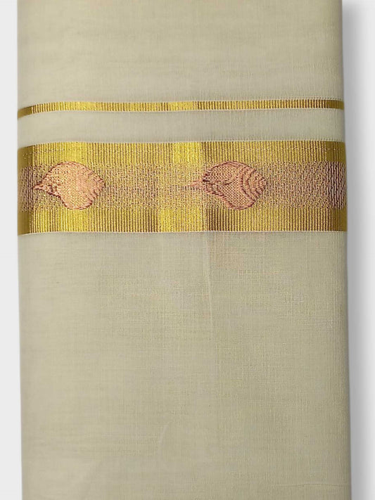 Premium Wedding Handloom Balaramapuram Unaakupaavu Kasavu Mundu for Men