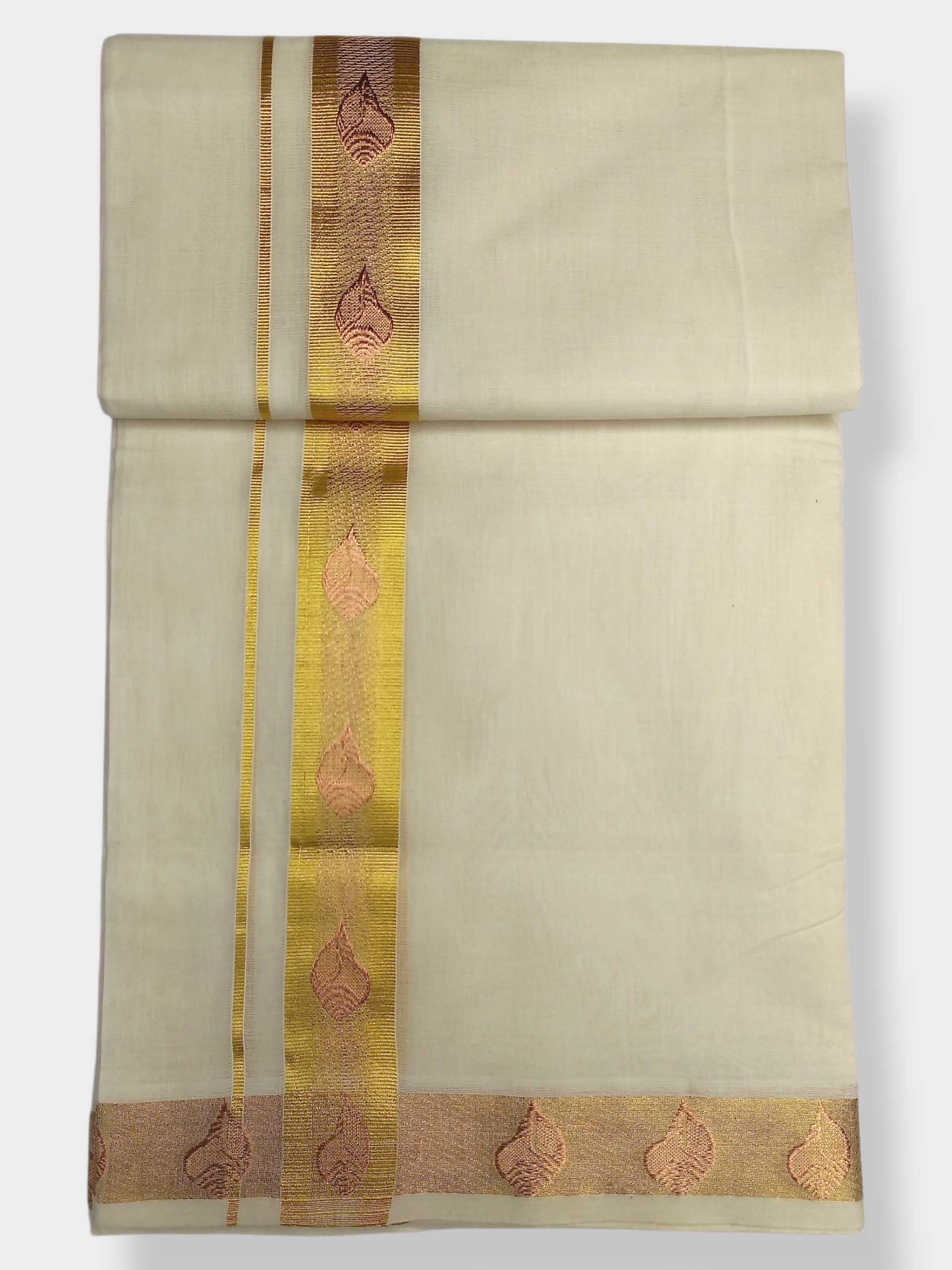 Premium Wedding Handloom Balaramapuram Unaakupaavu Kasavu Mundu for Men