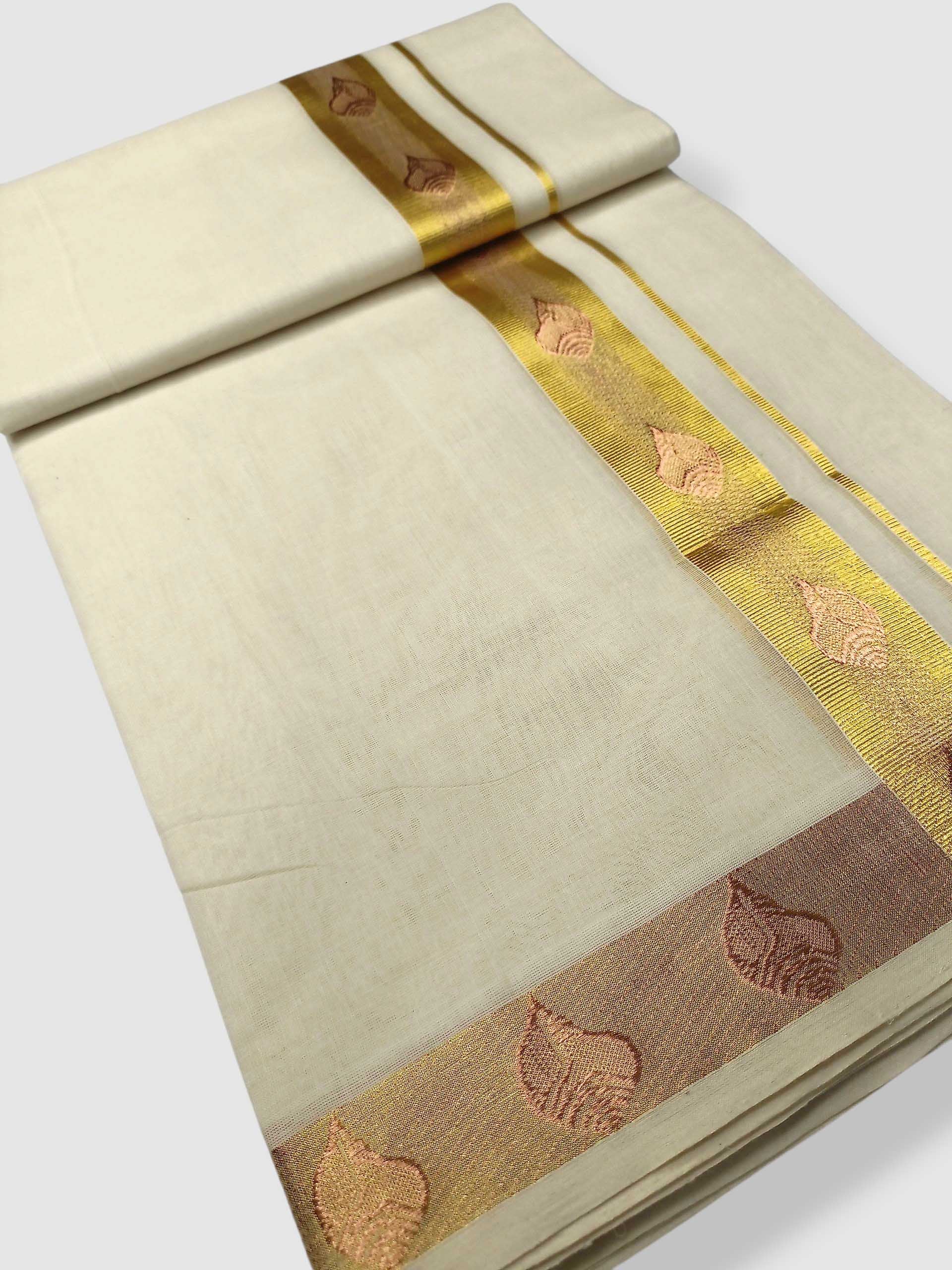 Premium Wedding Handloom Balaramapuram Unaakupaavu Kasavu Mundu for Men