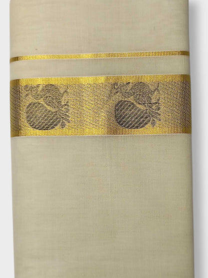 Premium Wedding Handloom Balaramapuram Unaakupaavu Kasavu Mundu for Men