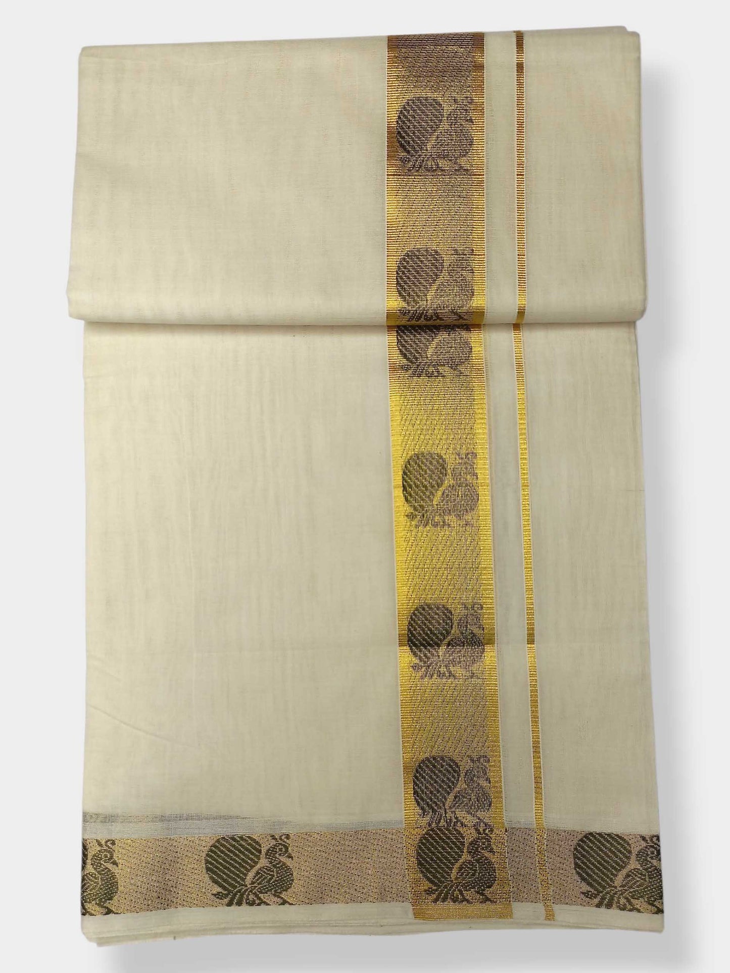 Premium Wedding Handloom Balaramapuram Unaakupaavu Kasavu Mundu for Men