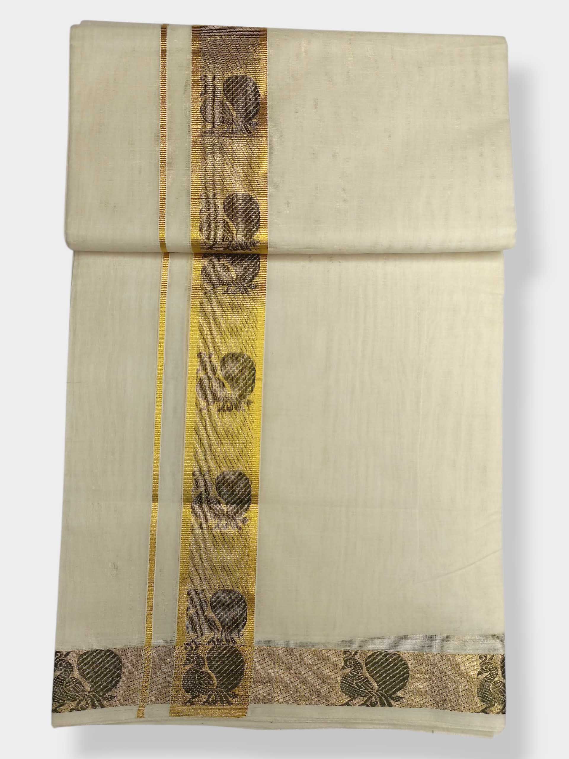 Premium Wedding Handloom Balaramapuram Unaakupaavu Kasavu Mundu for Men
