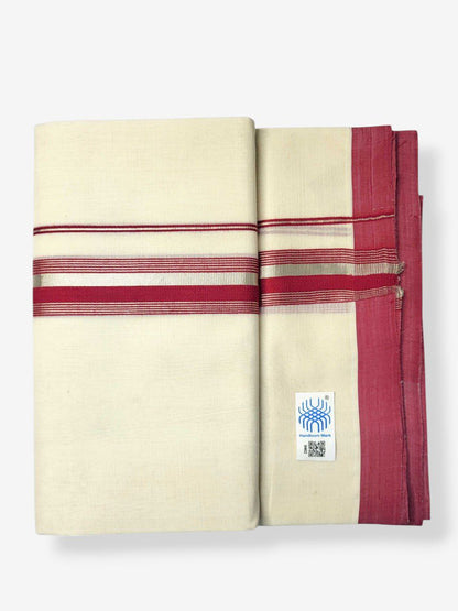 Kerala Handloom Mundu/Dhoti Pure Cotton for Men