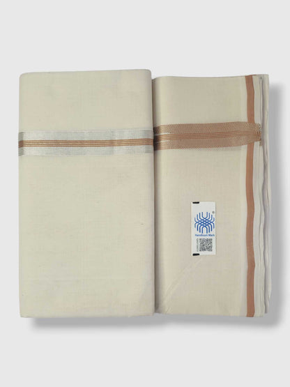 Kerala Handloom Mundu/Dhoti Pure Cotton for Men