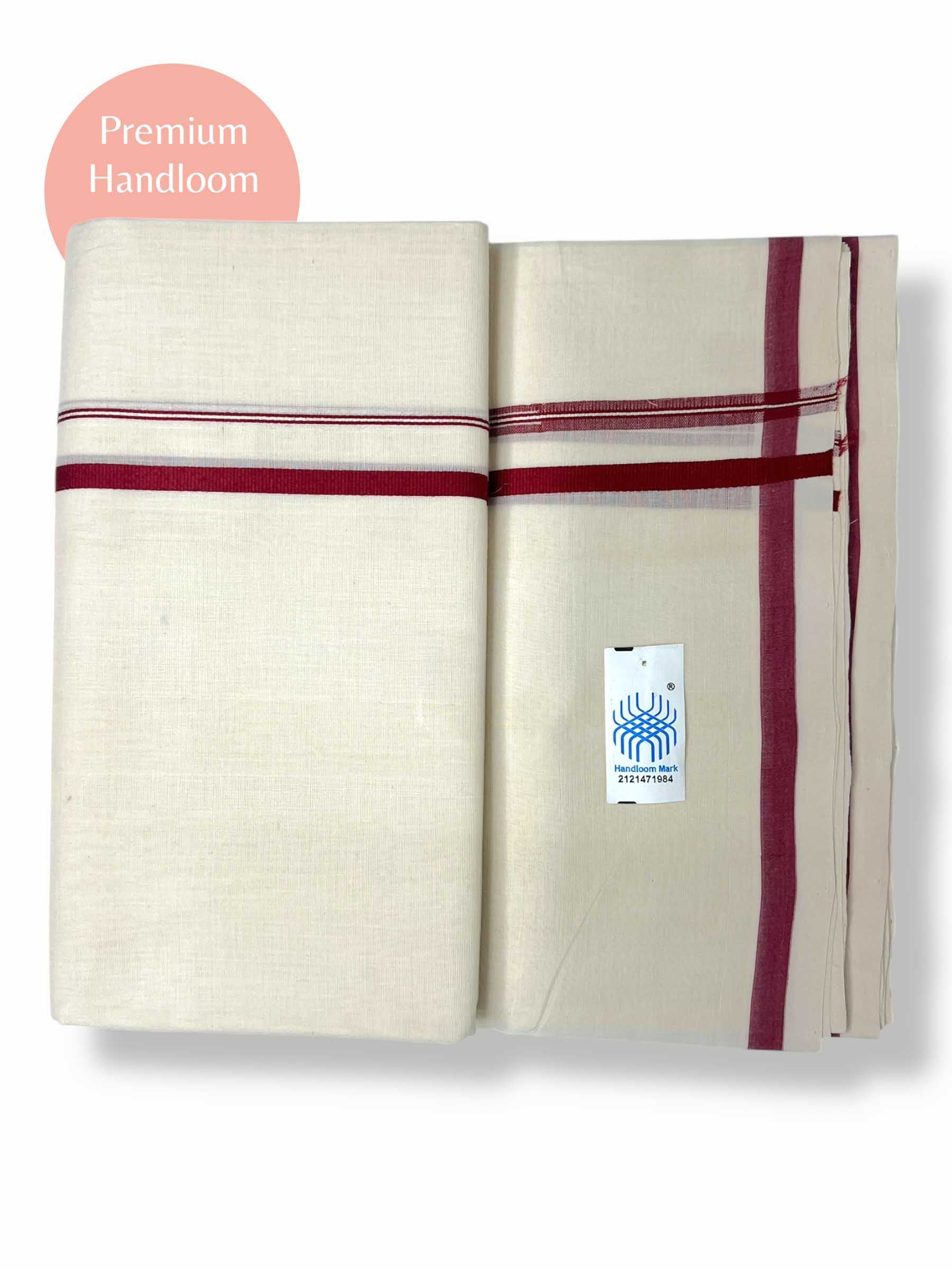 Kerala Premium Balaramapuram Handloom Dhoti/Mundu for Men