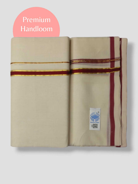 Kerala Premium Balaramapuram Handloom Dhoti/Mundu for Men