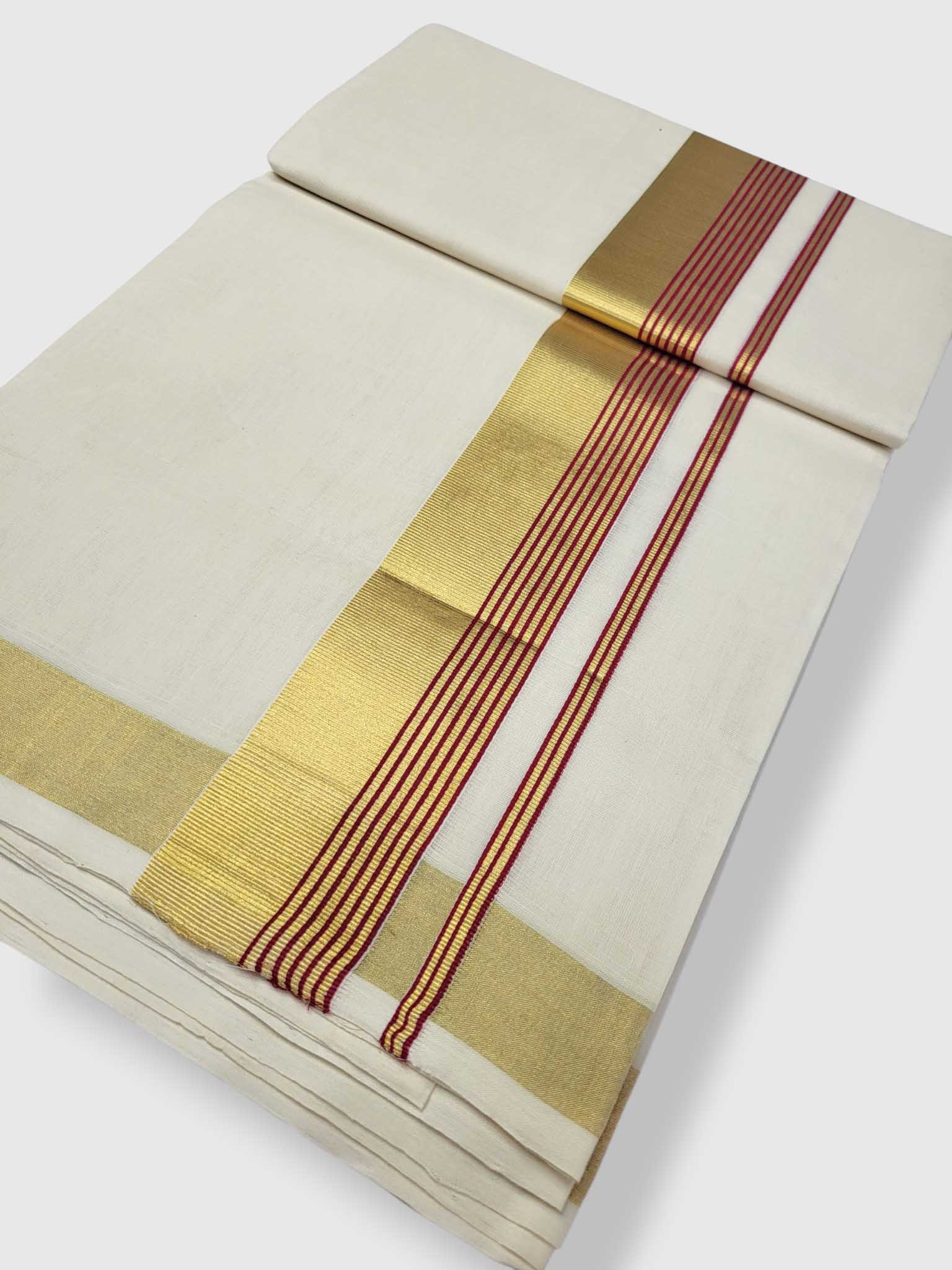 Kerala Premium Balaramapuram Handloom Dhoti/Mundu for Men