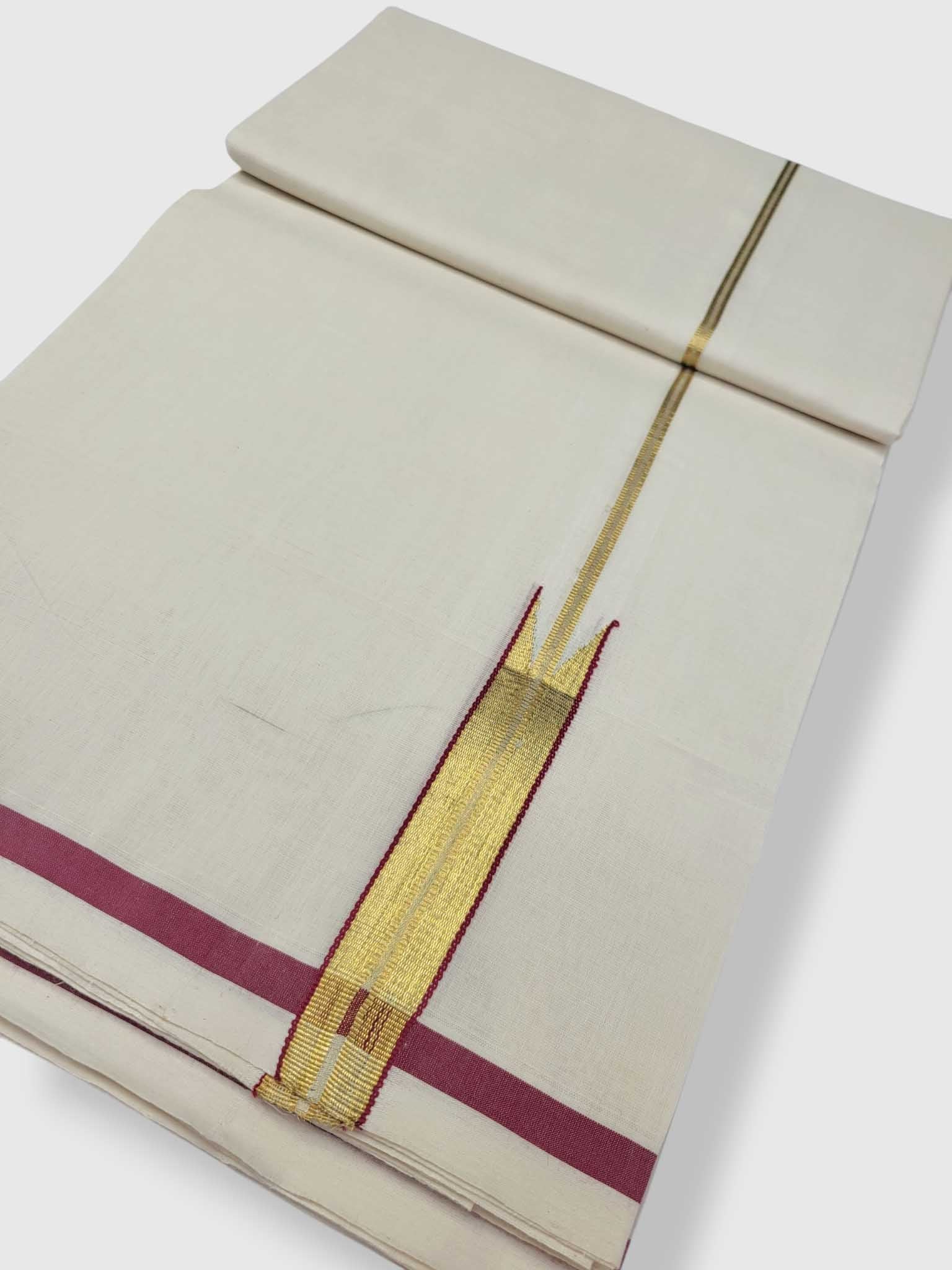Kerala Premium Balaramapuram Handloom Dhoti/Mundu for Men