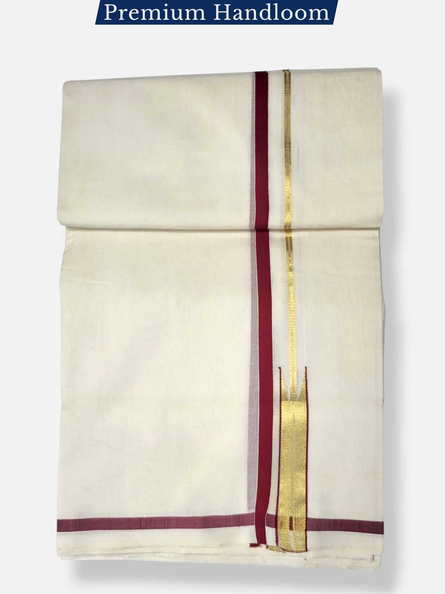 Kerala Premium Balaramapuram Handloom Dhoti/Mundu for Men