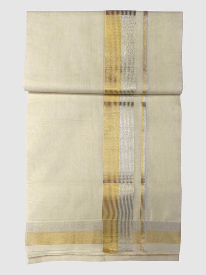 Premium Wedding Handloom Balaramapuram Unaakupaavu Kasavu Mundu for Men