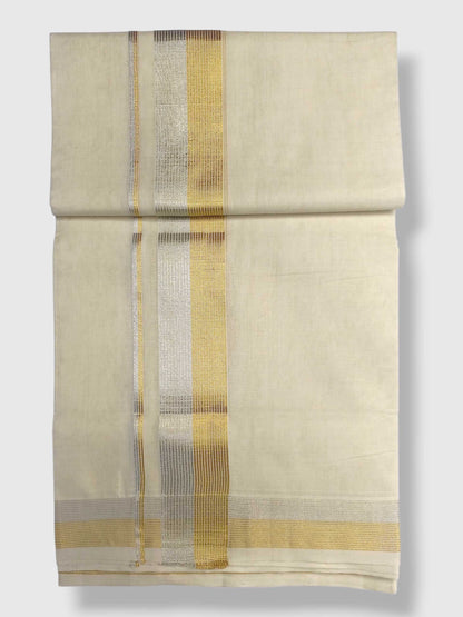 Premium Wedding Handloom Balaramapuram Unaakupaavu Kasavu Mundu for Men