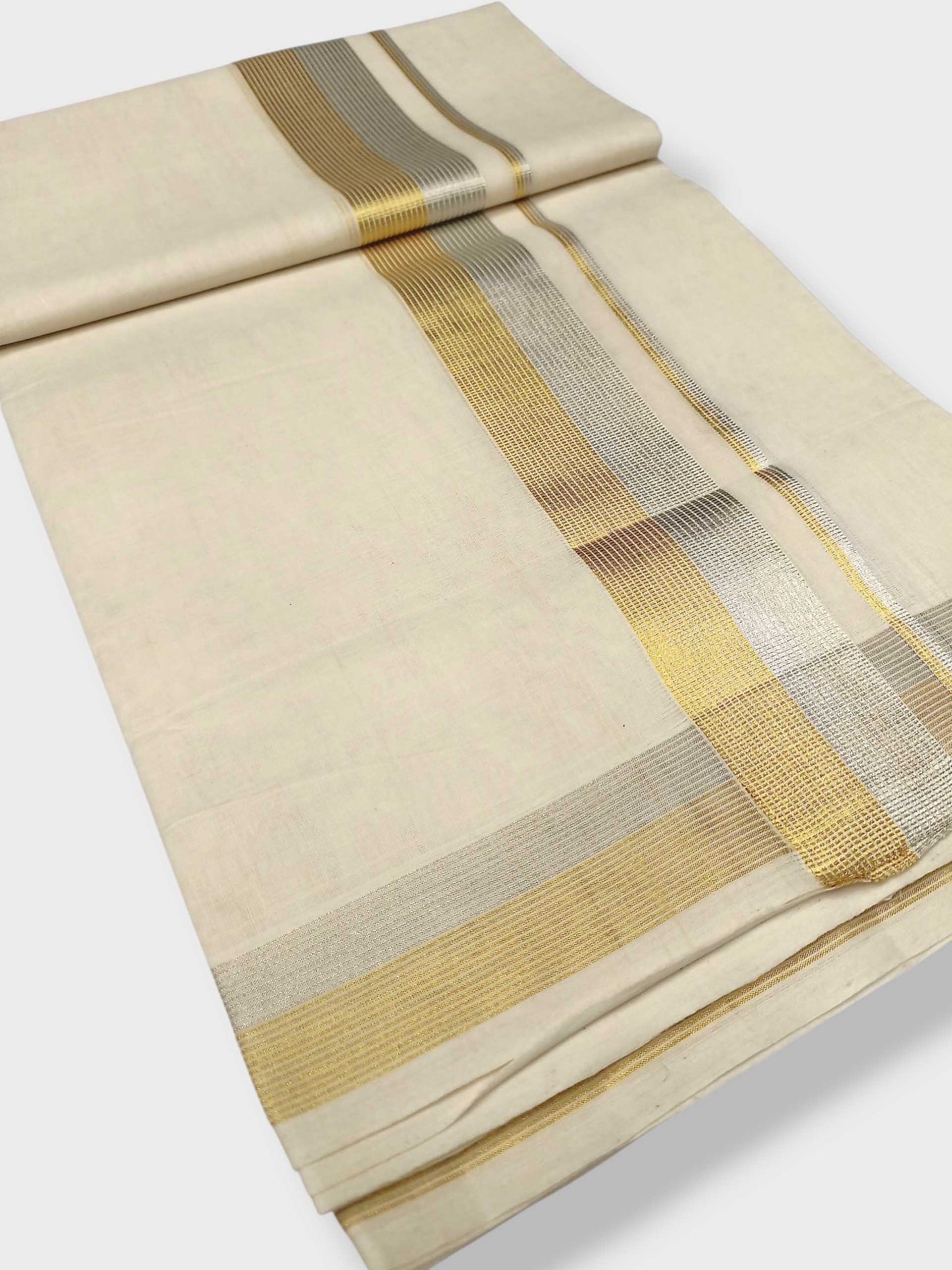 Premium Wedding Handloom Balaramapuram Unaakupaavu Kasavu Mundu for Men