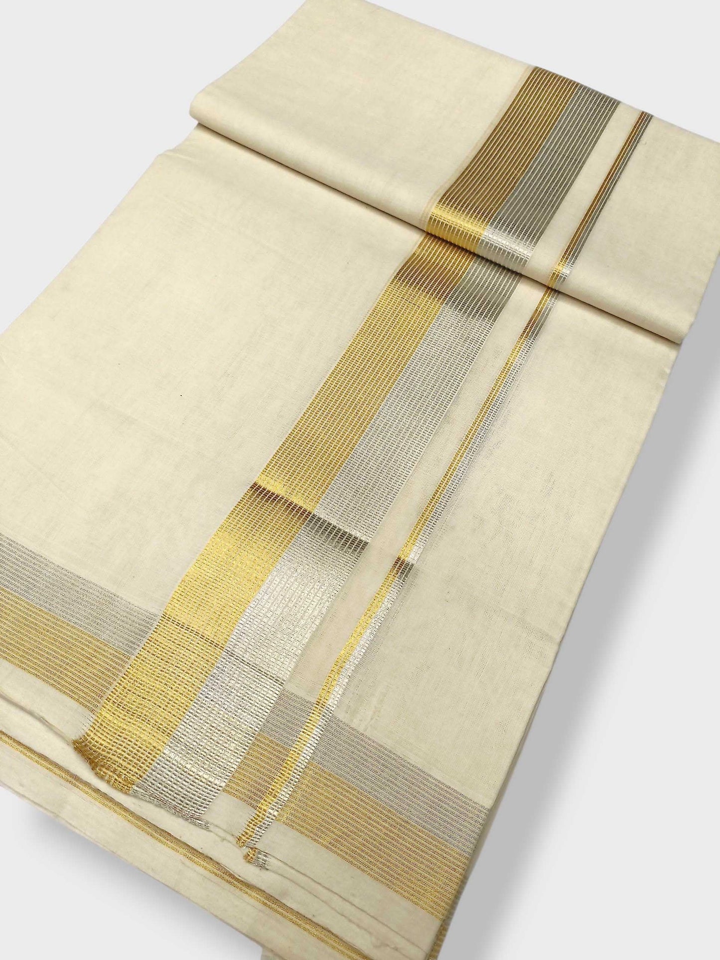 Premium Wedding Handloom Balaramapuram Unaakupaavu Kasavu Mundu for Men