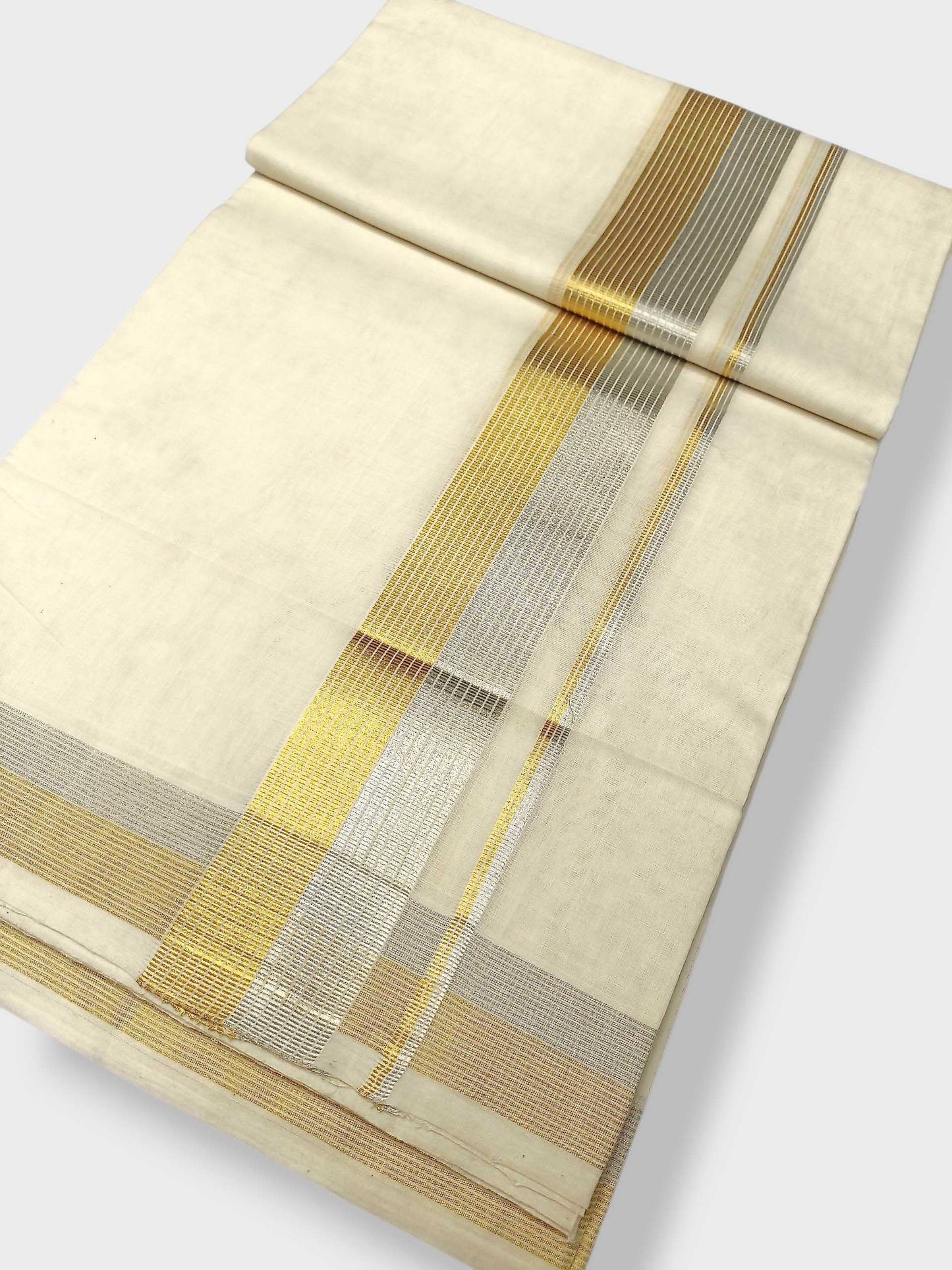 Premium Wedding Handloom Balaramapuram Unaakupaavu Kasavu Mundu for Men