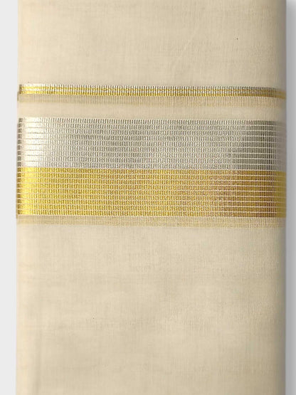 Premium Wedding Handloom Balaramapuram Unaakupaavu Kasavu Mundu for Men