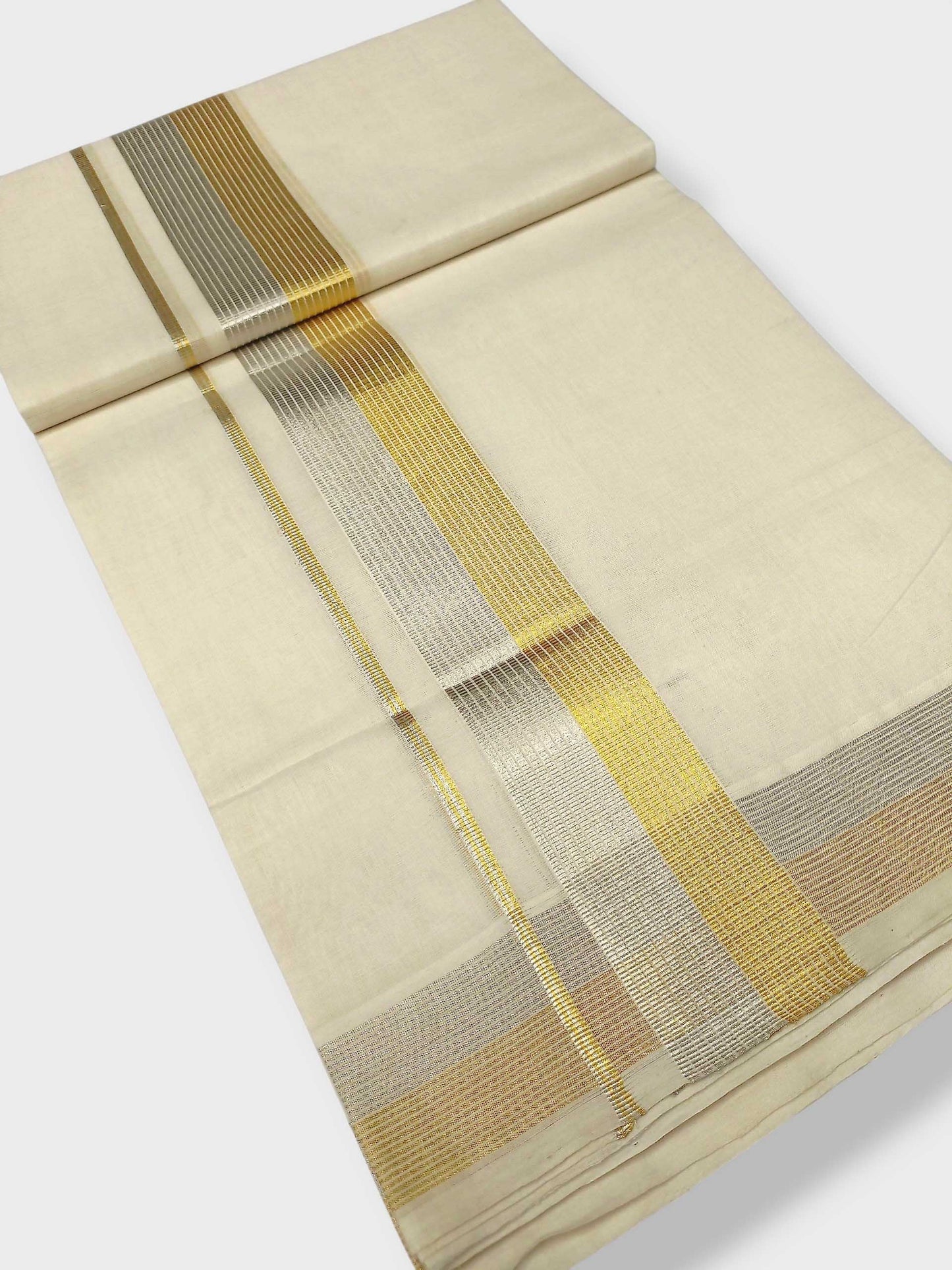 Premium Wedding Handloom Balaramapuram Unaakupaavu Kasavu Mundu for Men