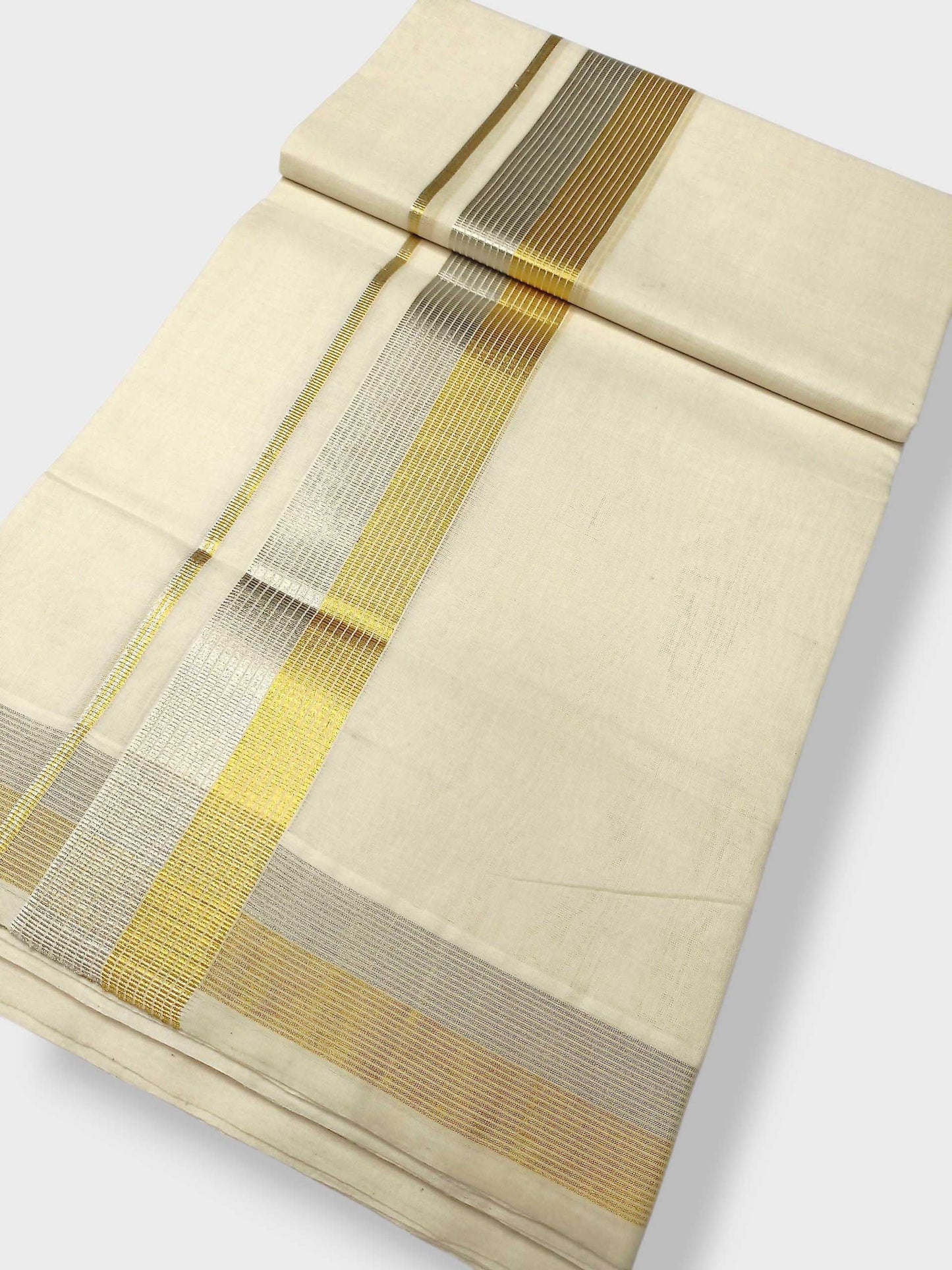 Premium Wedding Handloom Balaramapuram Unaakupaavu Kasavu Mundu for Men