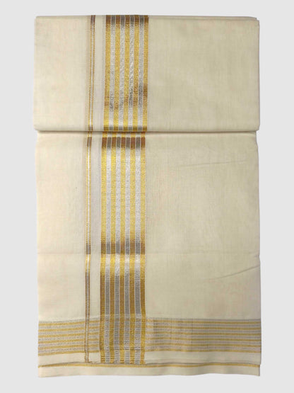 Premium Wedding Handloom Balaramapuram Unaakupaavu Kasavu Mundu for Men