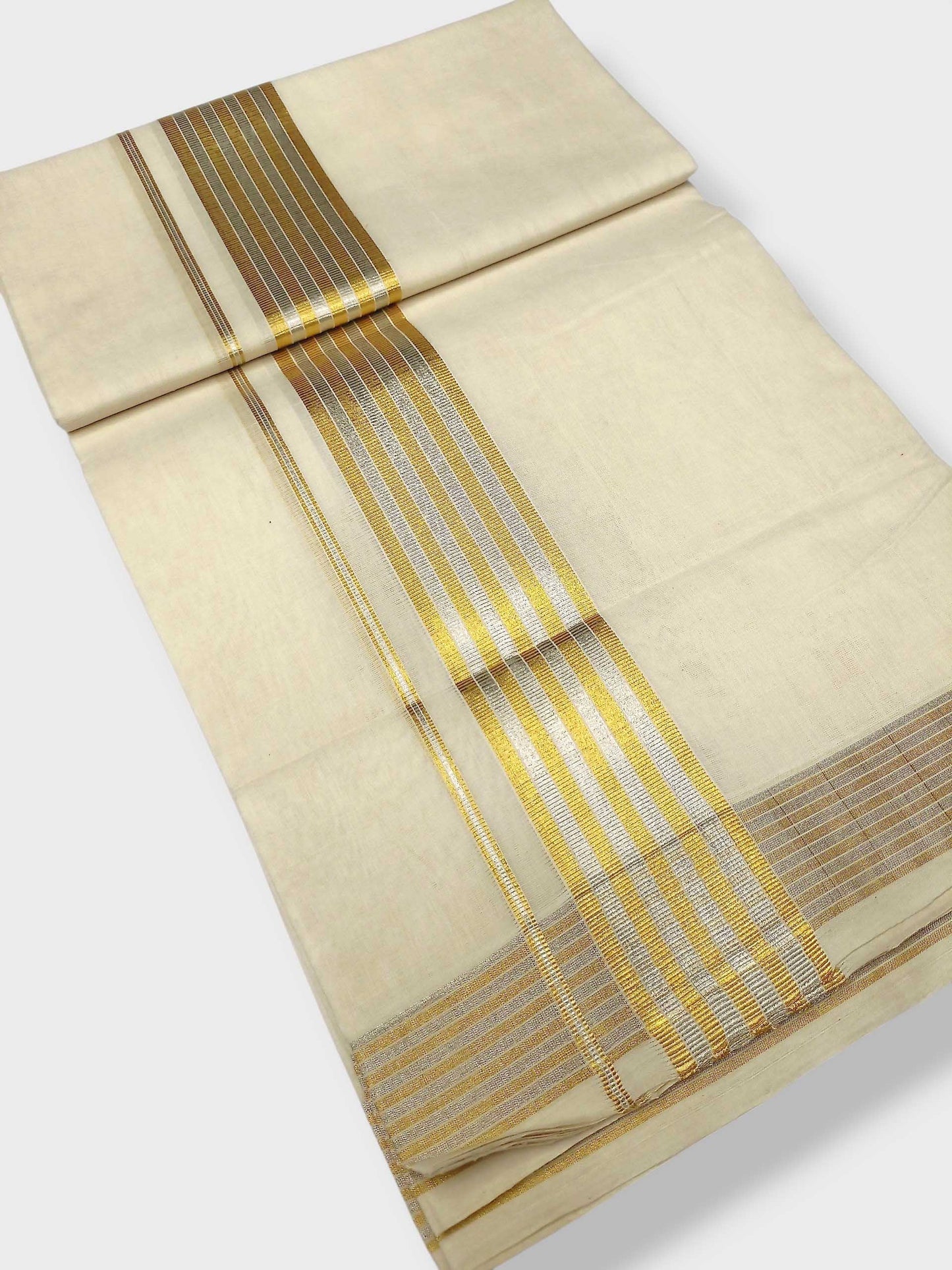 Premium Wedding Handloom Balaramapuram Unaakupaavu Kasavu Mundu for Men