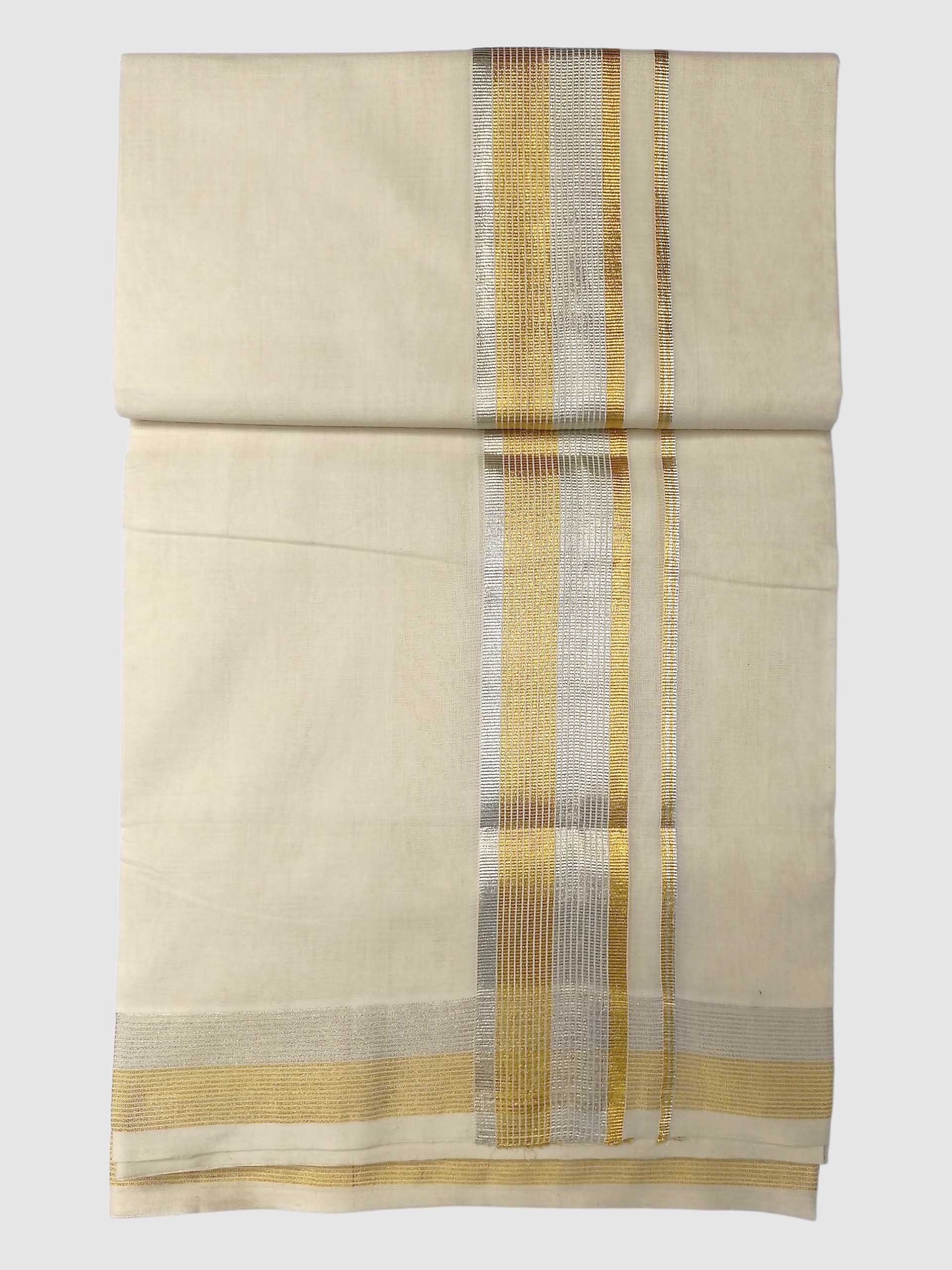 Premium Wedding Handloom Balaramapuram Unaakupaavu Kasavu Mundu for Men