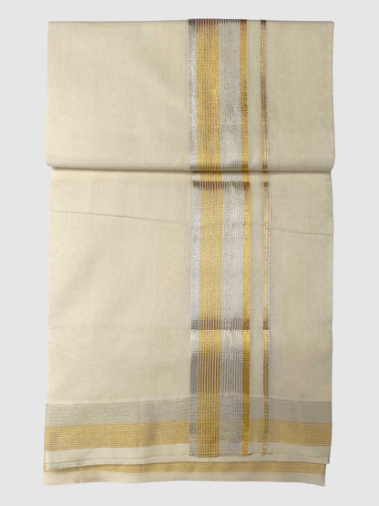 Premium Wedding Handloom Balaramapuram Unaakupaavu Kasavu Mundu for Men