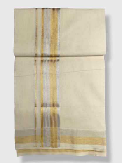 Premium Wedding Handloom Balaramapuram Unaakupaavu Kasavu Mundu for Men