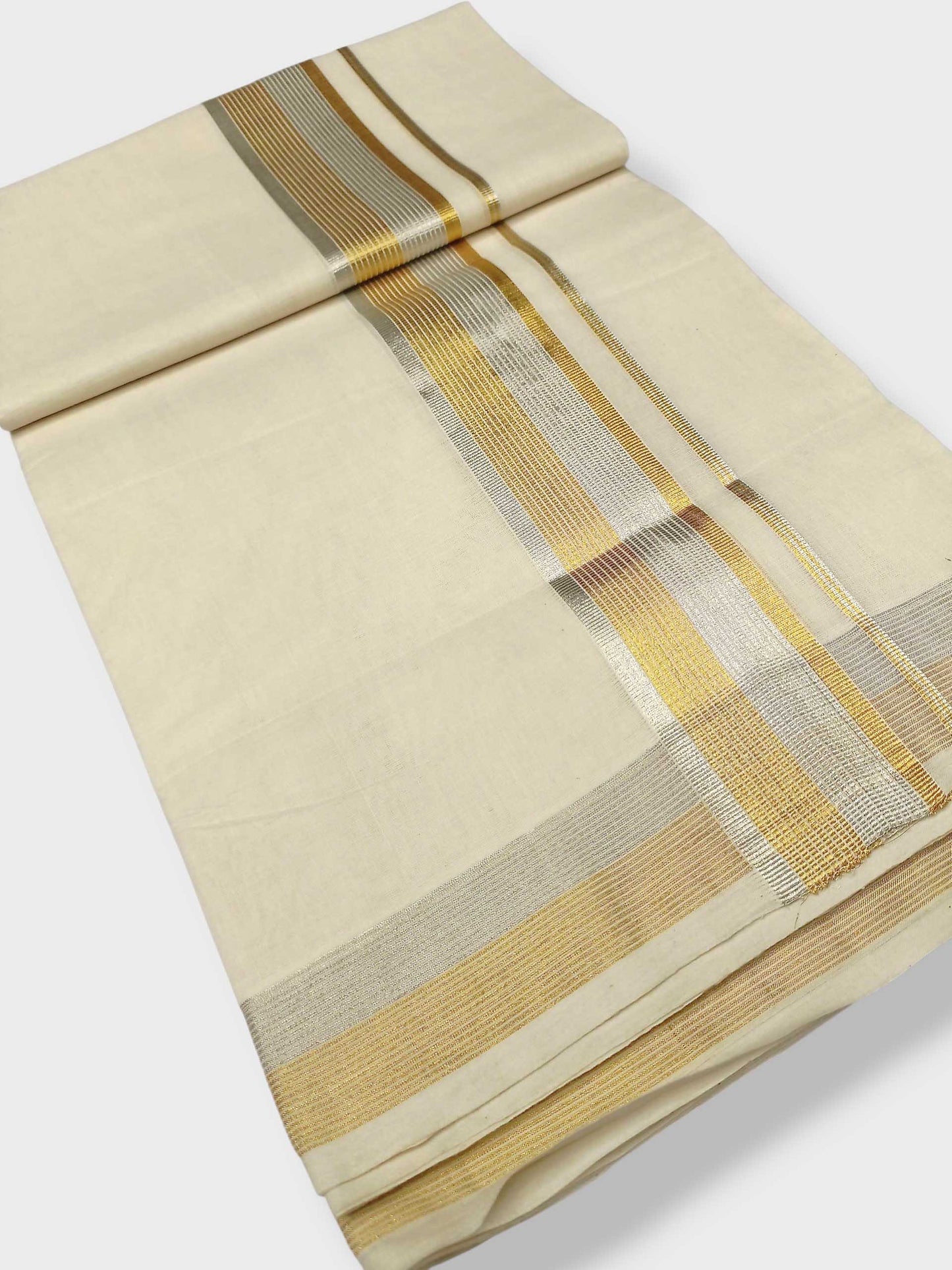 Premium Wedding Handloom Balaramapuram Unaakupaavu Kasavu Mundu for Men