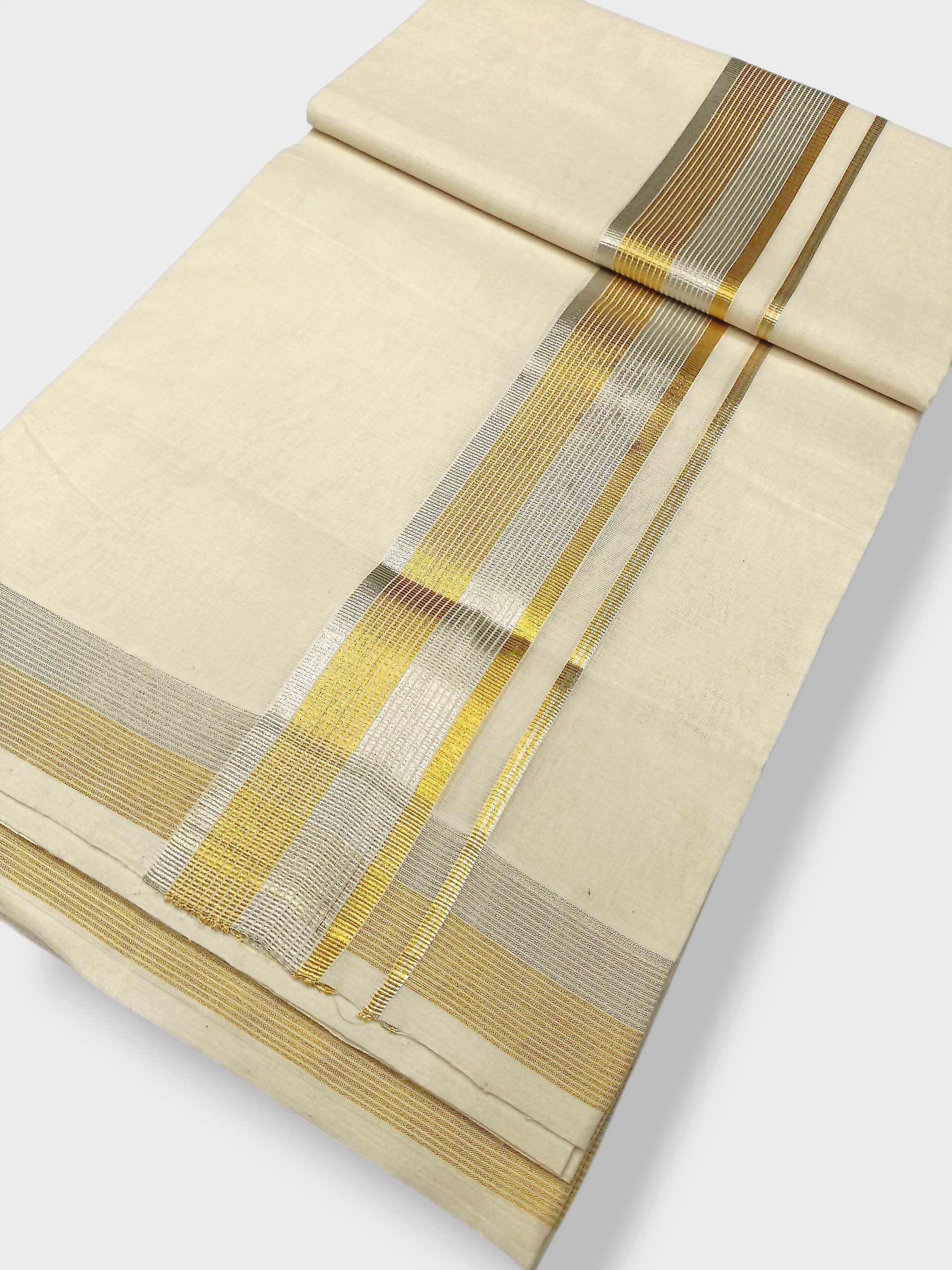 Premium Wedding Handloom Balaramapuram Unaakupaavu Kasavu Mundu for Men