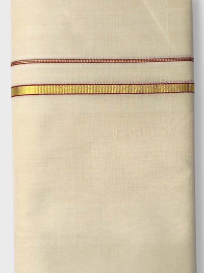 Premium Wedding Handloom Balaramapuram Unaakupaavu Kasavu Mundu for Men