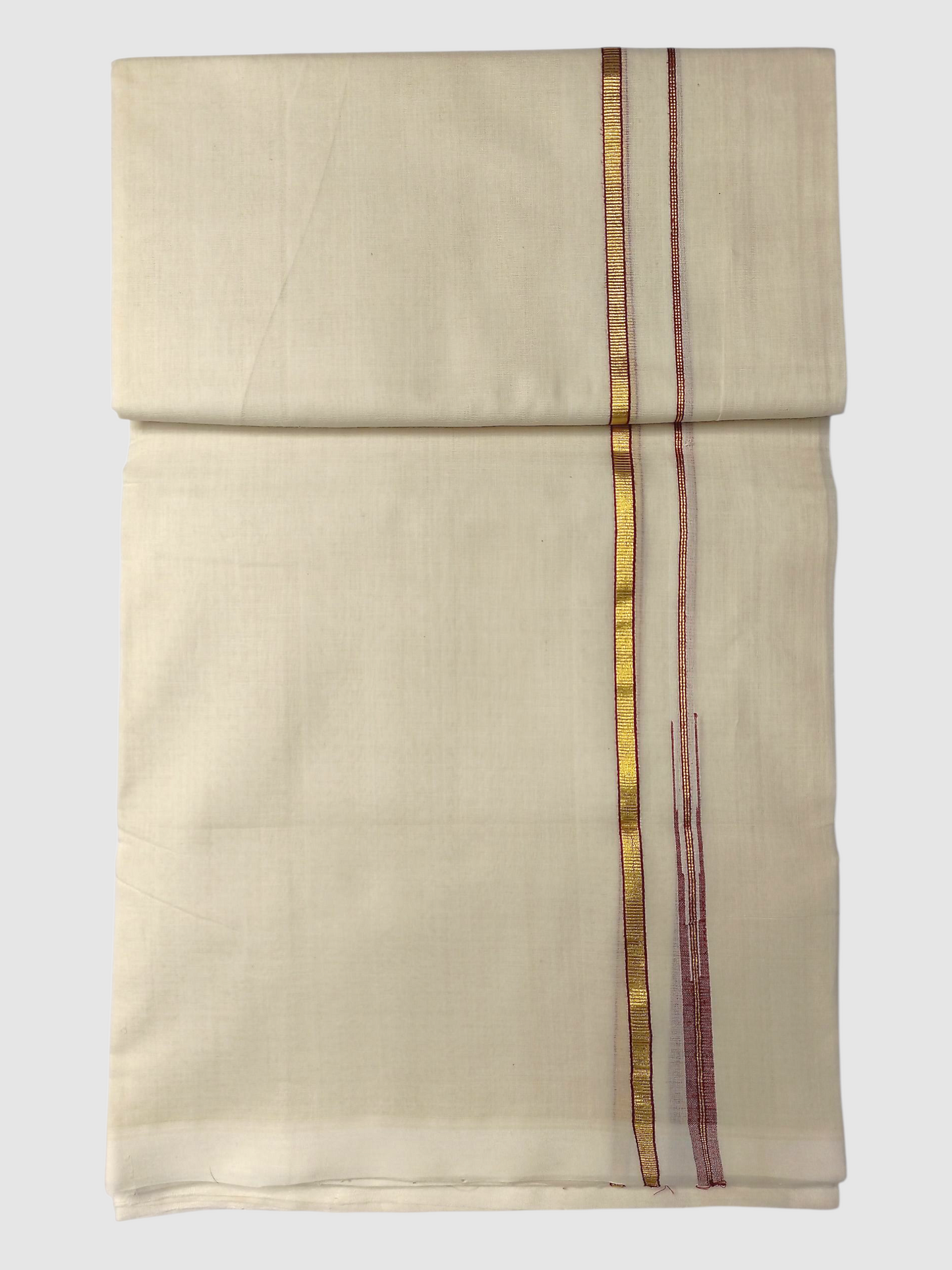 Premium Wedding Handloom Balaramapuram Unaakupaavu Kasavu Mundu for Men