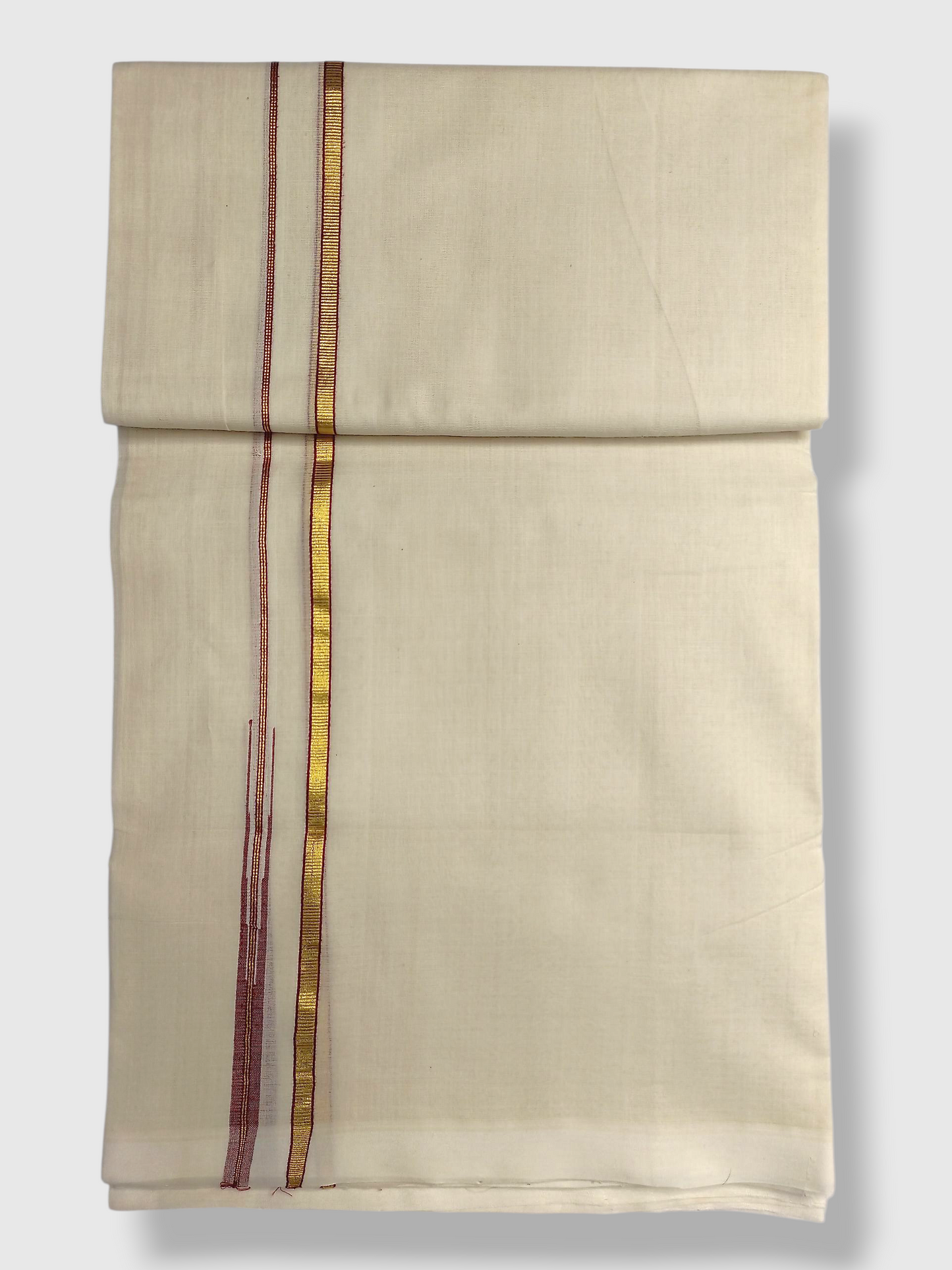 Premium Wedding Handloom Balaramapuram Unaakupaavu Kasavu Mundu for Men