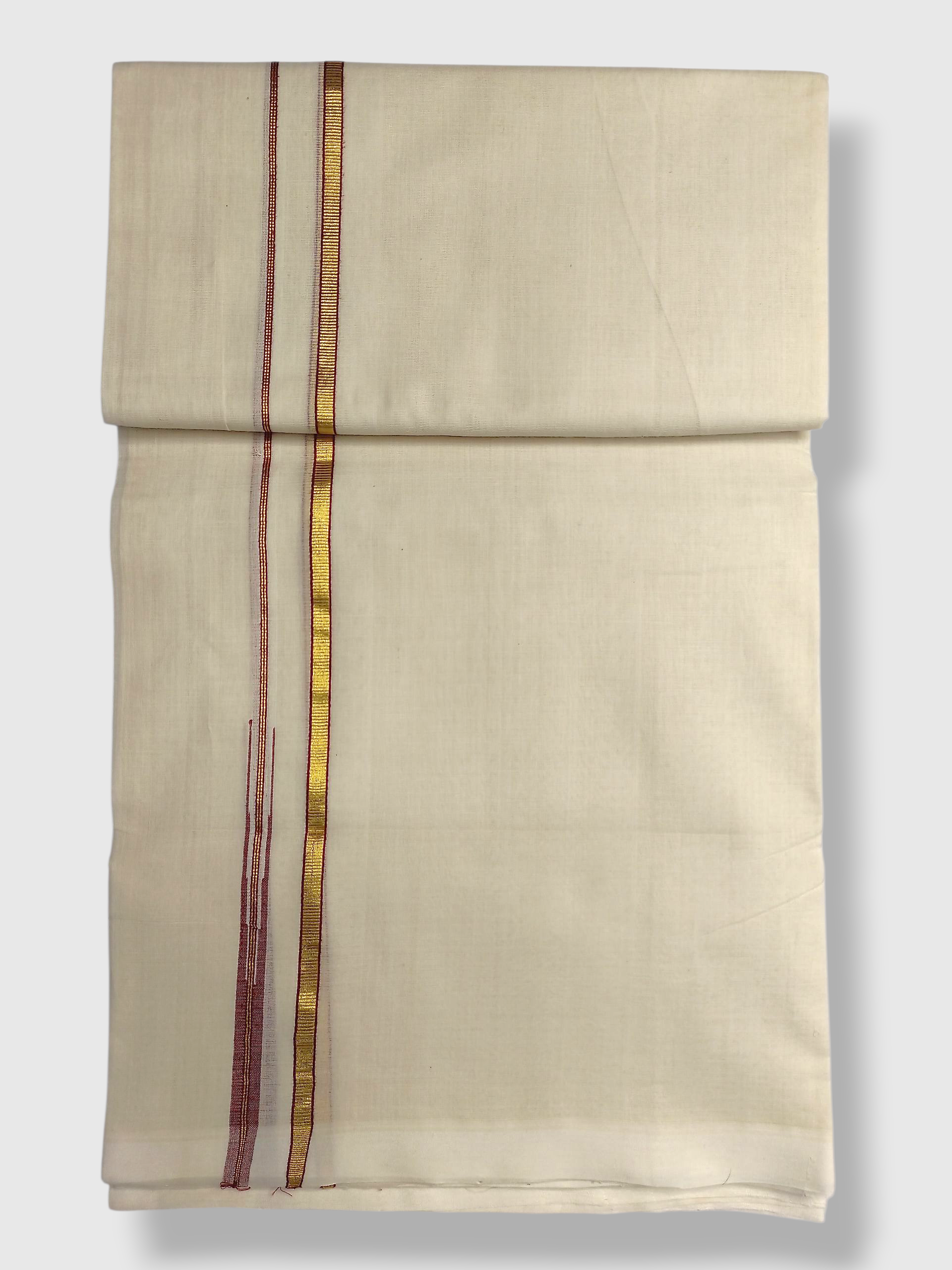 Premium Wedding Handloom Balaramapuram Unaakupaavu Kasavu Mundu for Men