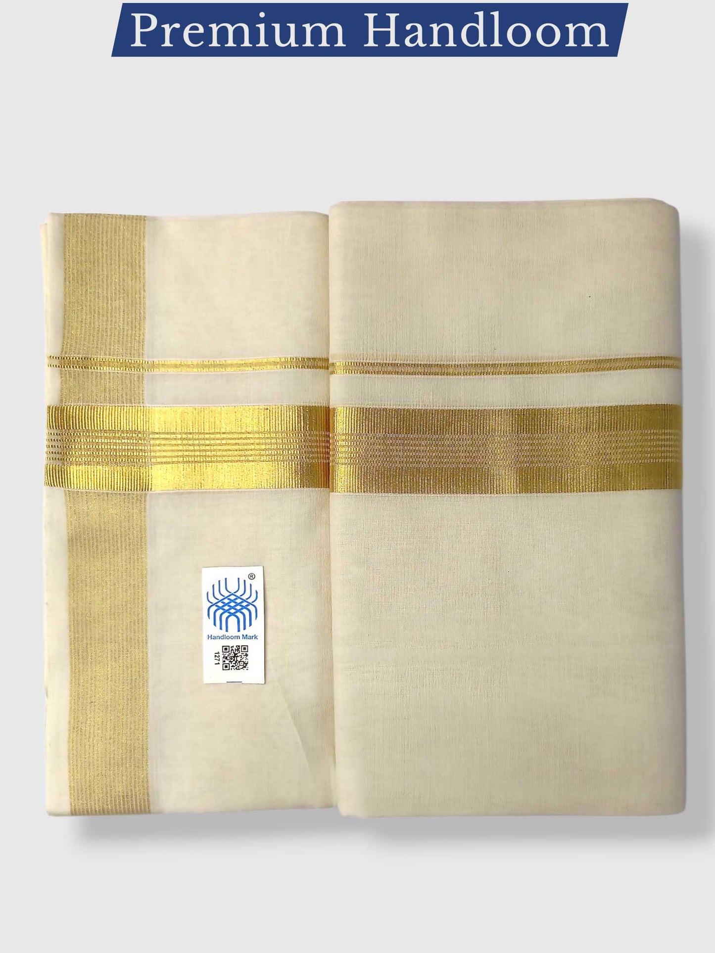 Premium Wedding Handloom Balaramapuram Unaakupaavu Kasavu Mundu for Men