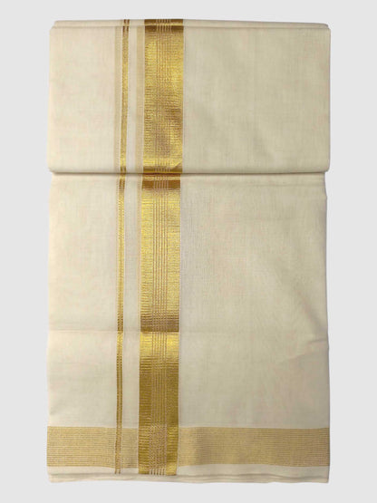 Premium Wedding Handloom Balaramapuram Unaakupaavu Kasavu Mundu for Men
