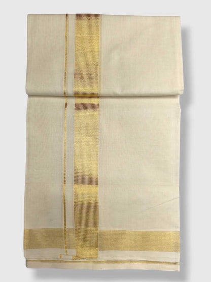 Premium Wedding Handloom Balaramapuram Unaakupaavu Kasavu Mundu for Men