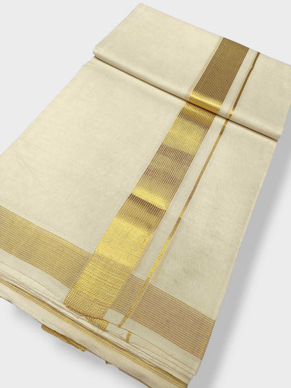 Premium Wedding Handloom Balaramapuram Unaakupaavu Kasavu Mundu for Men