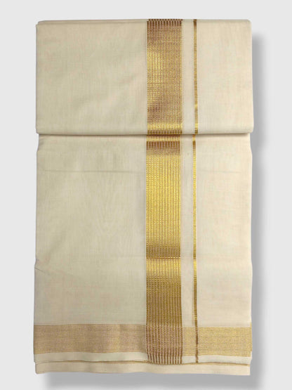 Premium Wedding Handloom Balaramapuram Unaakupaavu Kasavu Mundu for Men